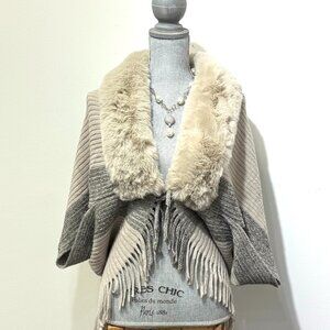 💖💖 Faux Fur Cozy Fall Shrug Stone
